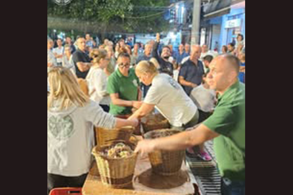 Volakas,Greece-January 7, 2022: In the village of Volakas, in Drama, every January (6-8) revives the custom of "Harapia", means "Black men", because of their black traditional costumes.