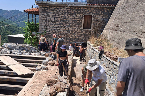 Volakas,Greece-January 7, 2022: In the village of Volakas, in Drama, every January (6-8) revives the custom of "Harapia", means "Black men", because of their black traditional costumes.